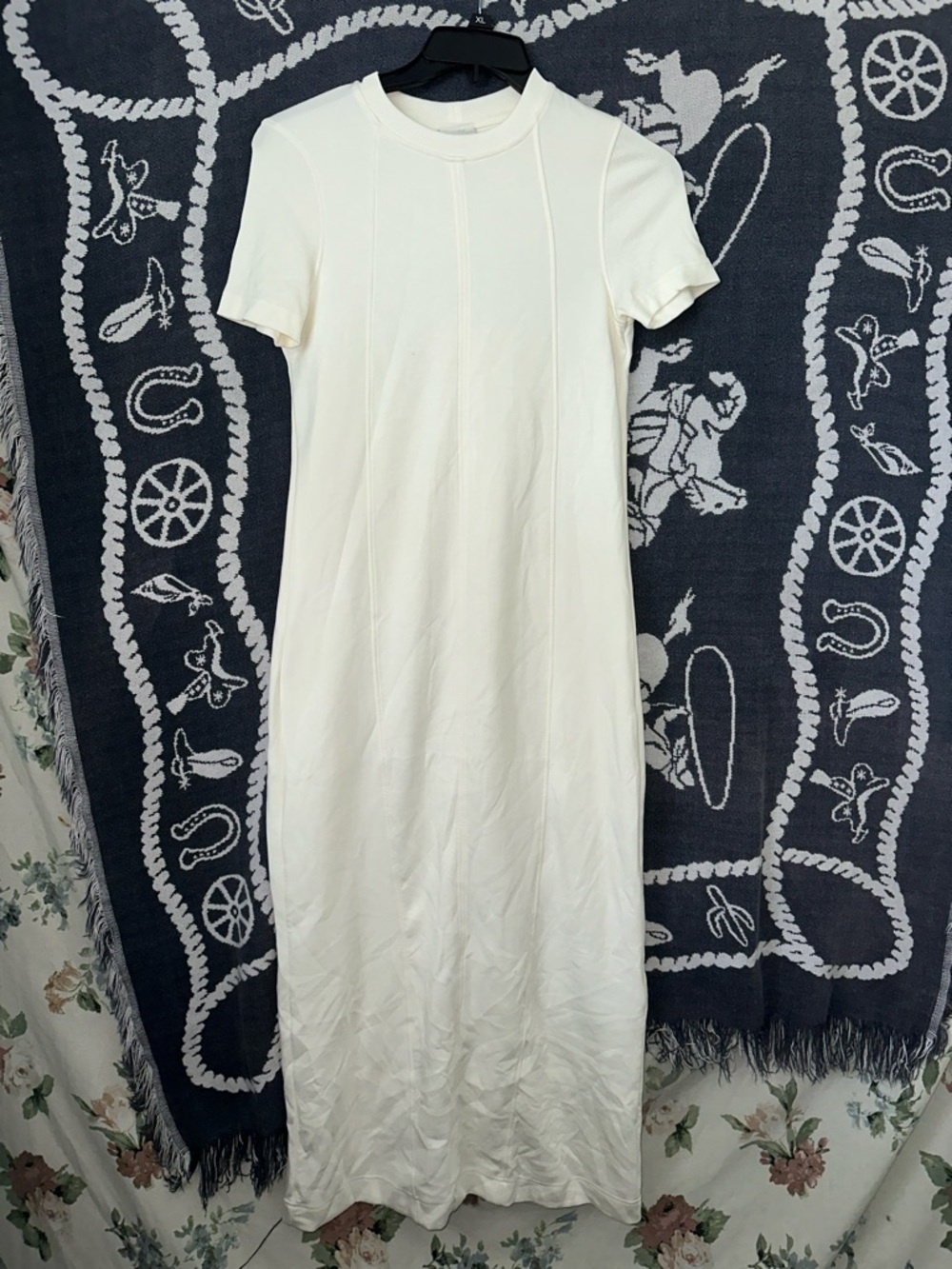 Varley Cream Short-Sleeve Maxi Dress